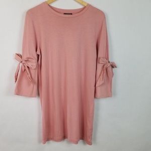 Topshop Pink 3/4 Sleeve Knit Dress